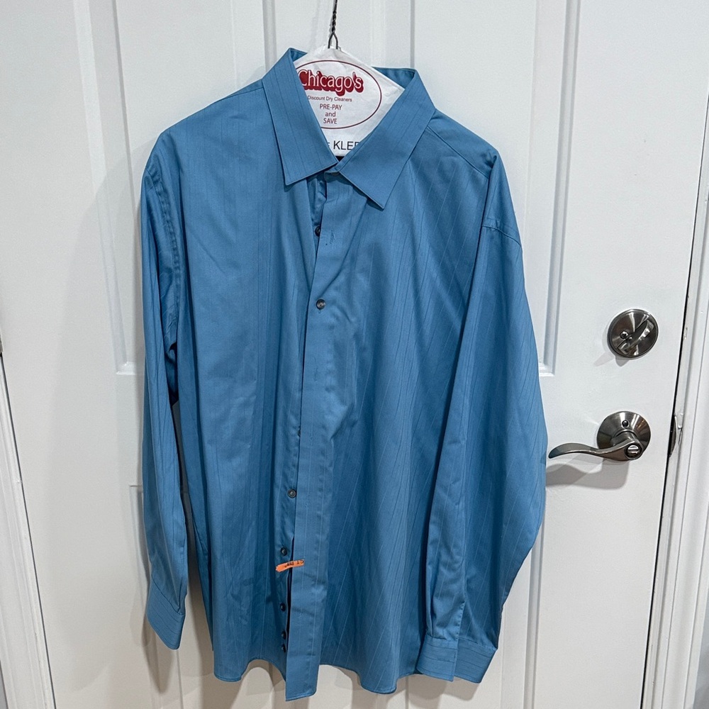 Reaction Kenneth Cole Blue Dress Shirt for Men